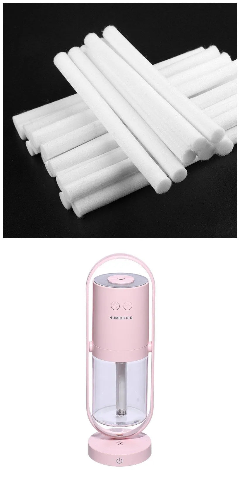 Anion humidifier 200mL white compact desk USB 70x66x213mm
