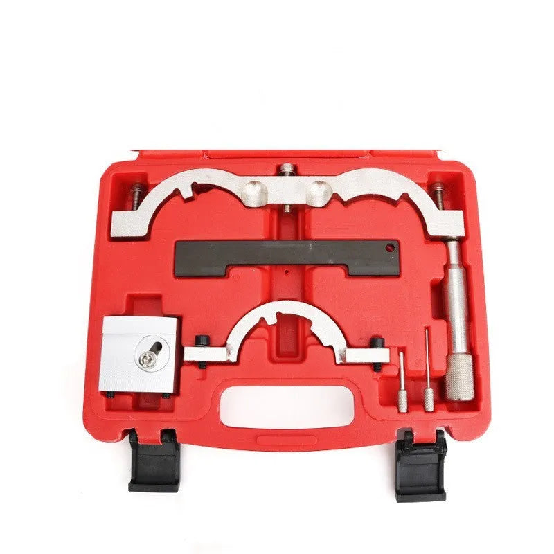 Red chrome-vanadium steel timing tool set for Opel 1.4 LUJ engine repair.