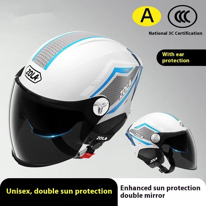 Children's 3C motorcycle half helmet in multiple colour variations with universal sizing