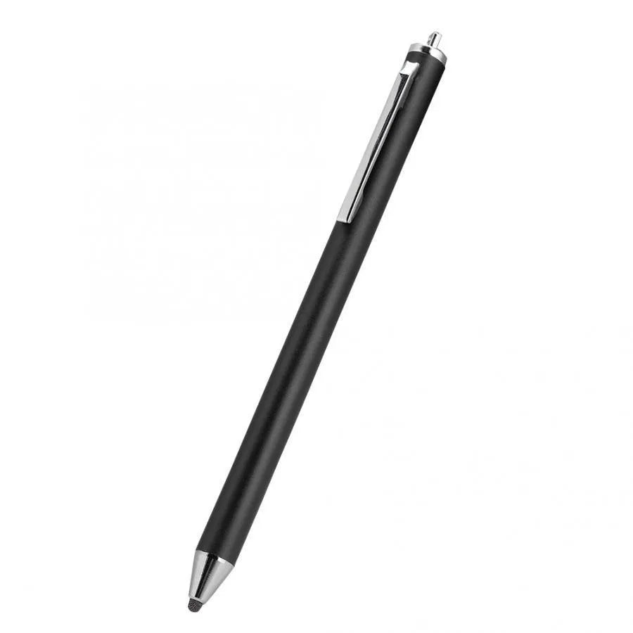 Fine-tip metal stylus pen for touch screens in black, silver, red, blue, gold, pink, and grey.
