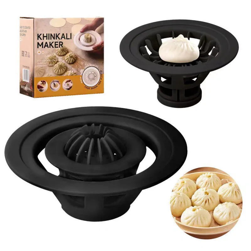 Black four-piece steamed bun and dumpling mold set for shaping baozi
