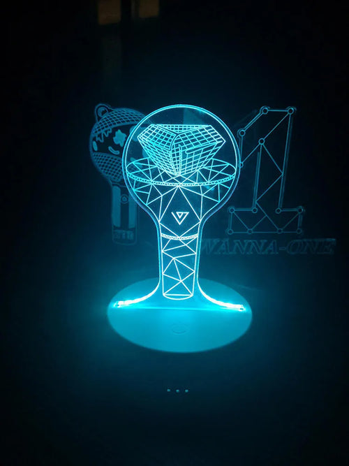 Clear acrylic stand with BTS Light 101 style, tower and gem options, 100-240V voltage support