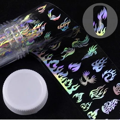 1 metre x 4 cm starry sky nail sticker roll with printed stars in plastic bottle outer box