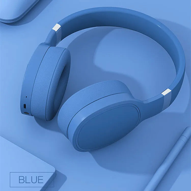 Wireless Bluetooth headset in black, blue, grey or white colours with over-ear design and 40mm speakers.