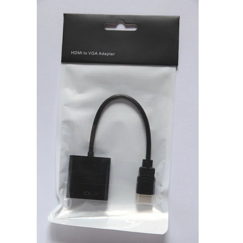 HDMI to VGA converter cable with 0.3m length and female VGA connector in black or white