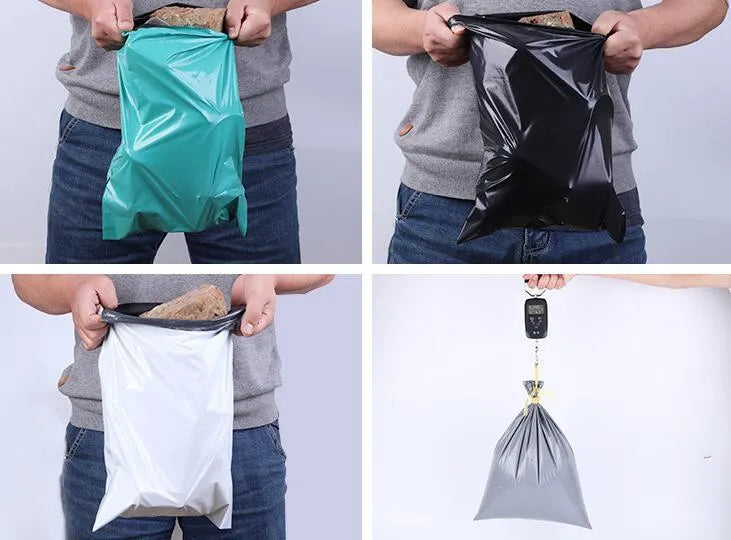 PE courier clothing bag with sticker seal in multiple sizes and colours