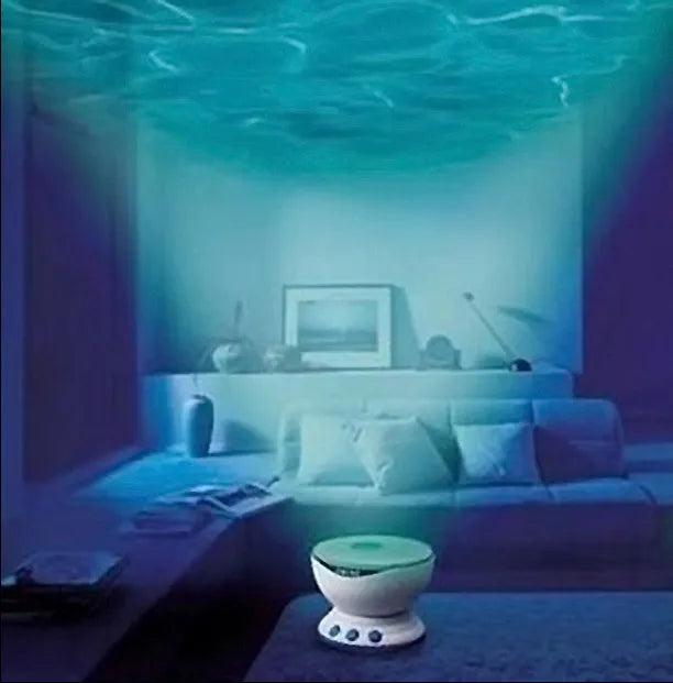 Blue ocean theme LED projection lamp with DLP correction for 2D visuals.