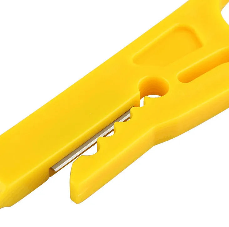 Yellow handled mini portable wire stripper tool for 0.6mm cables.