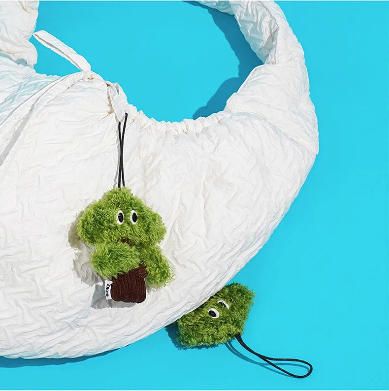 Pine tree shaped cat toy bag pendant with catnip filling in three size options