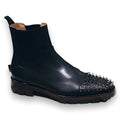 Men's black leather business casual high-top shoes with cowhide upper