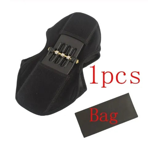 Knee brace with spring mechanism in adjustable design for mountaineering and sports activities