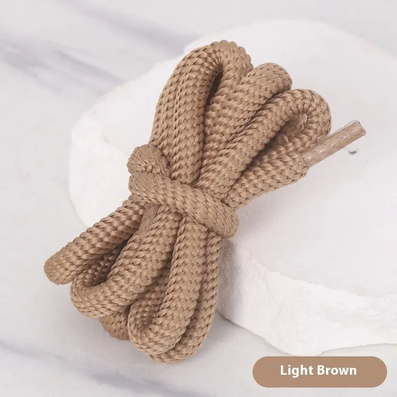 Round oval shoelaces in multiple colours showing 1.0cm width and length options up to 160cm