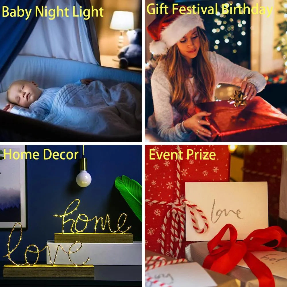 Acrylic 3D LED night light with European styling and colourful black base