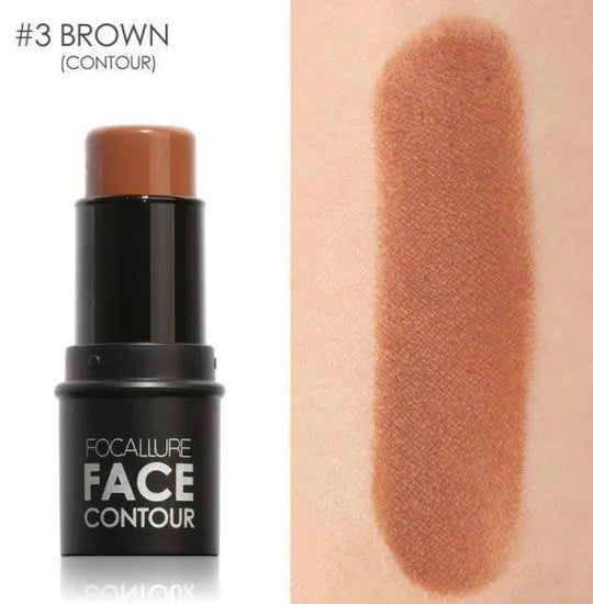 Face contour highlighter cosmetic product in four colour options A, B, C, D for cheekbone definition