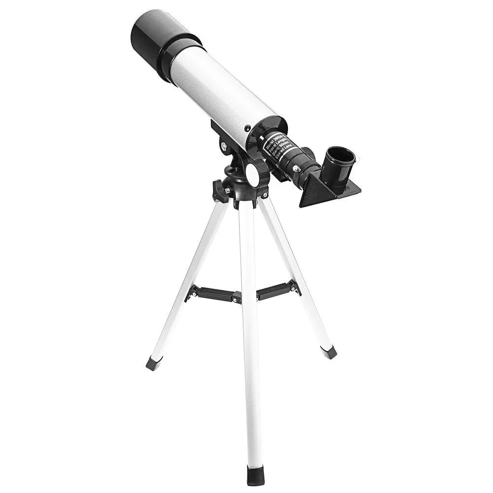 Outdoor monocular space telescope with 360mm focal length, 50mm aperture, and two eyepieces on a 34cm tripod