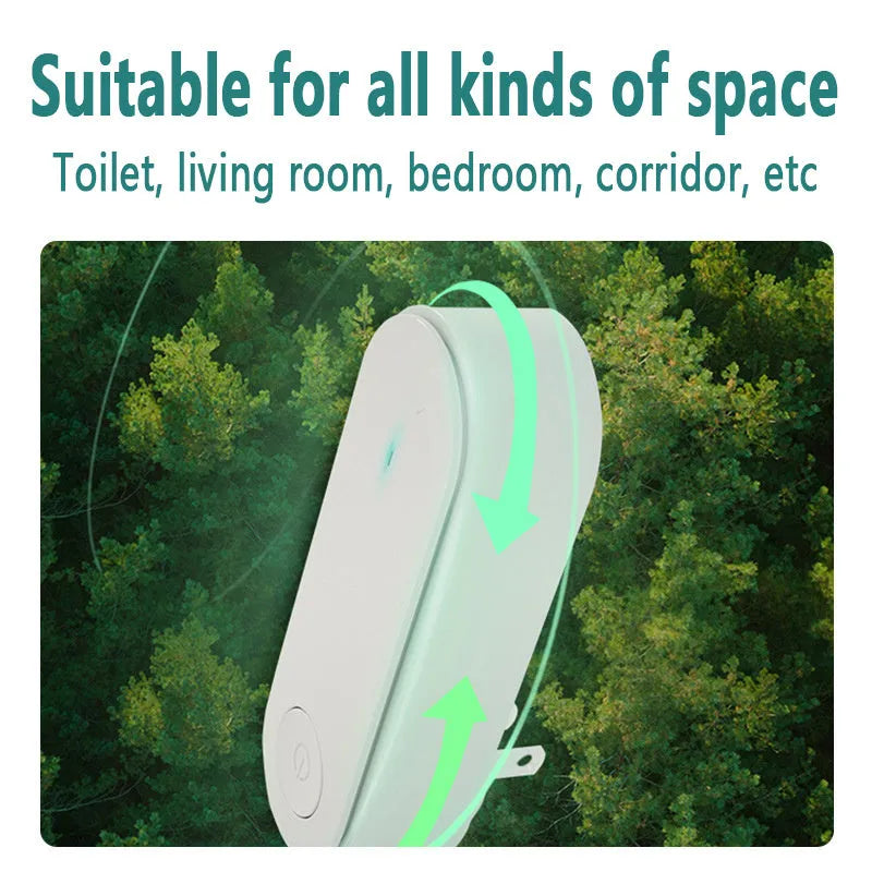 Mini portable air purifier in white with an EU plug, designed for smoke and dust removal
