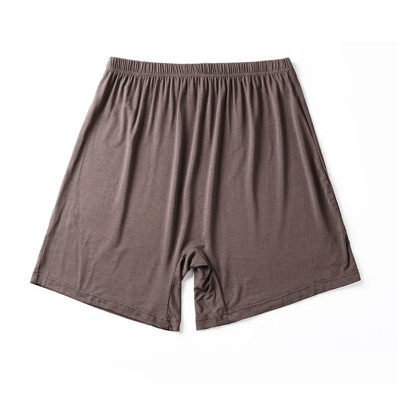 Men's solid colour modal boxer shorts with high waist, shown in multiple colour options.