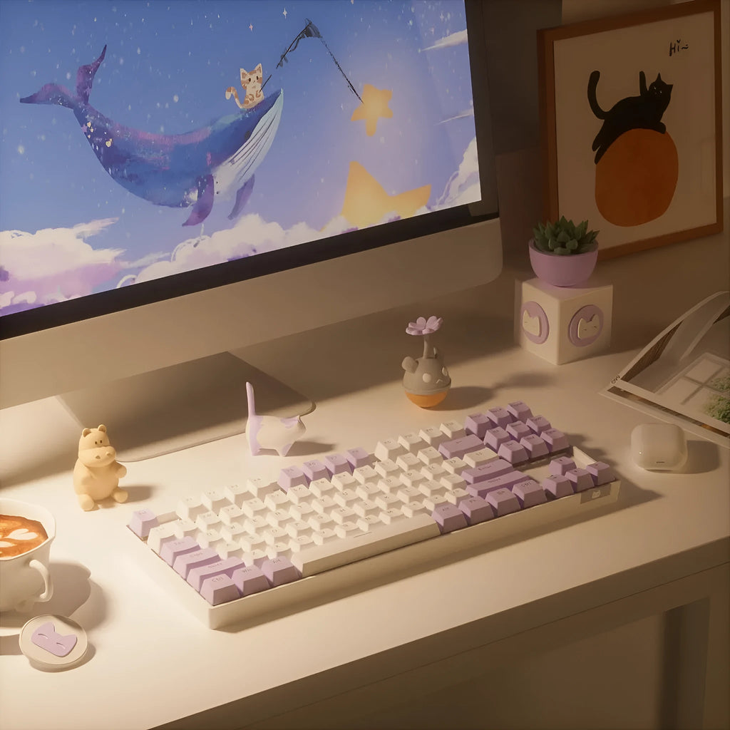 Wireless Bluetooth mechanical keyboard with metal construction and backlight illumination