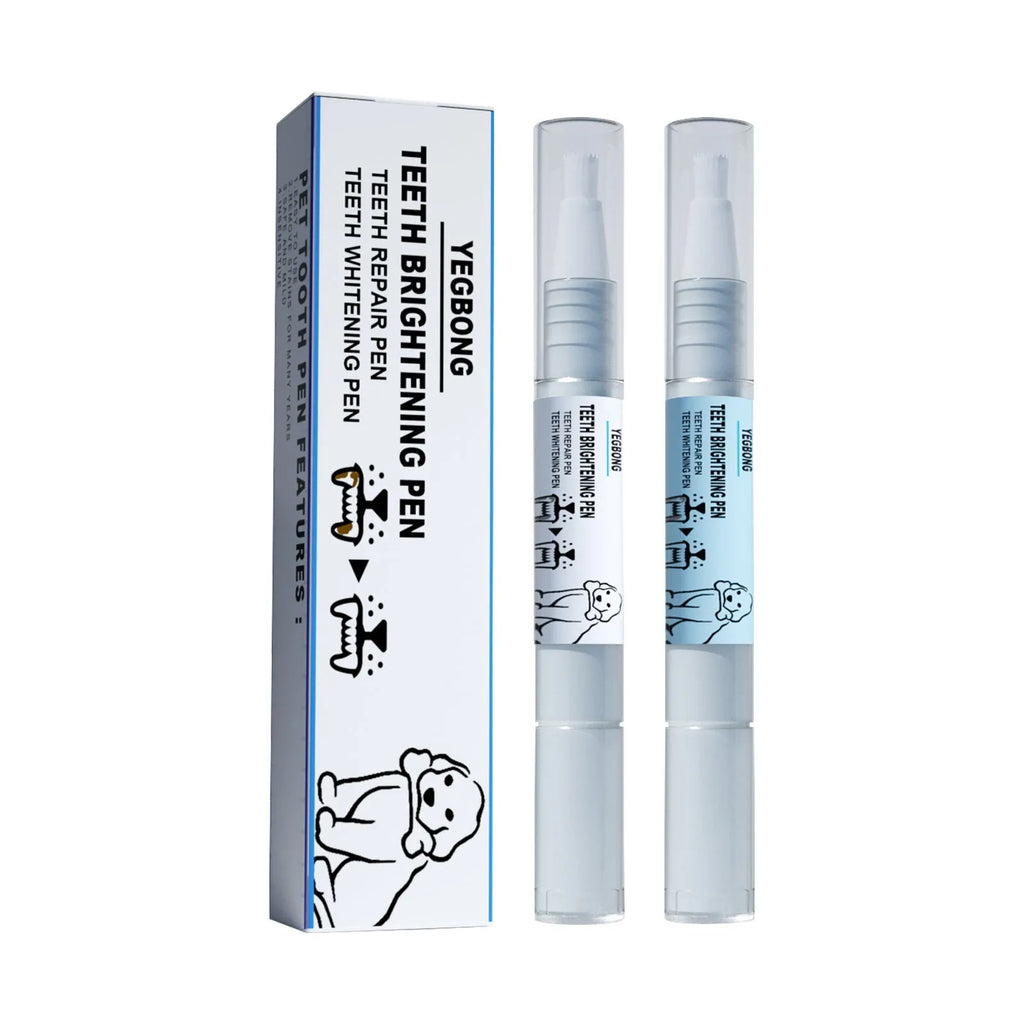 Yegbong pet teeth whitening pen dental care product for dogs and cats with applicator brushes
