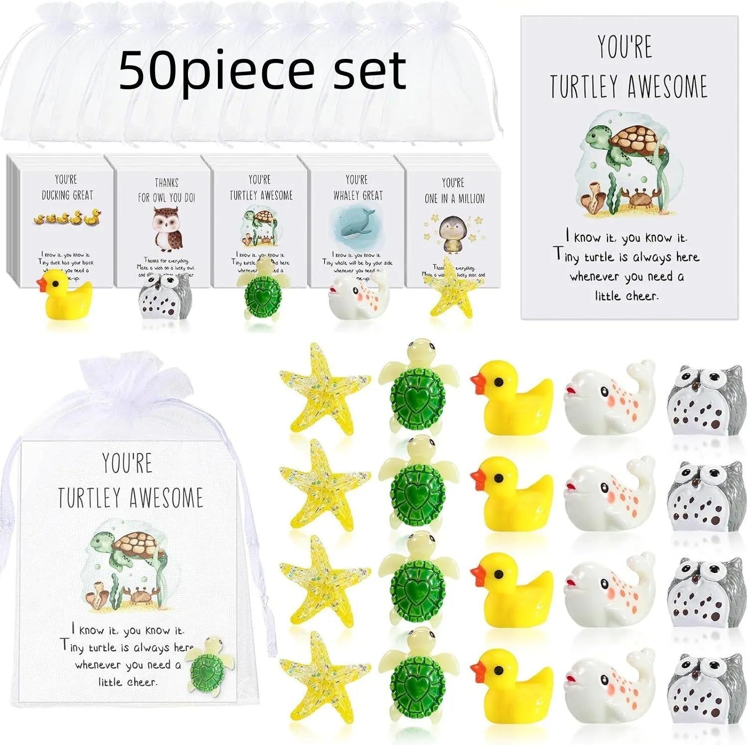 Pun inspirational resin memo cards for office encouragement in multiple set sizes