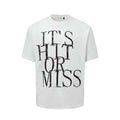 Men's American retro style t-shirt with letter print design in blue colour
