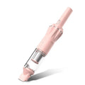 Pink wireless desktop vacuum cleaner with flat nozzle and brush, H13 HEPA filter, 13,000Pa suction