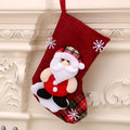 Multicolor Christmas hanging sock gift bag with bear character design on white background