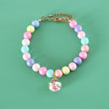 Resin rabbit headdress pet collar with matching bracelet in macaron colours