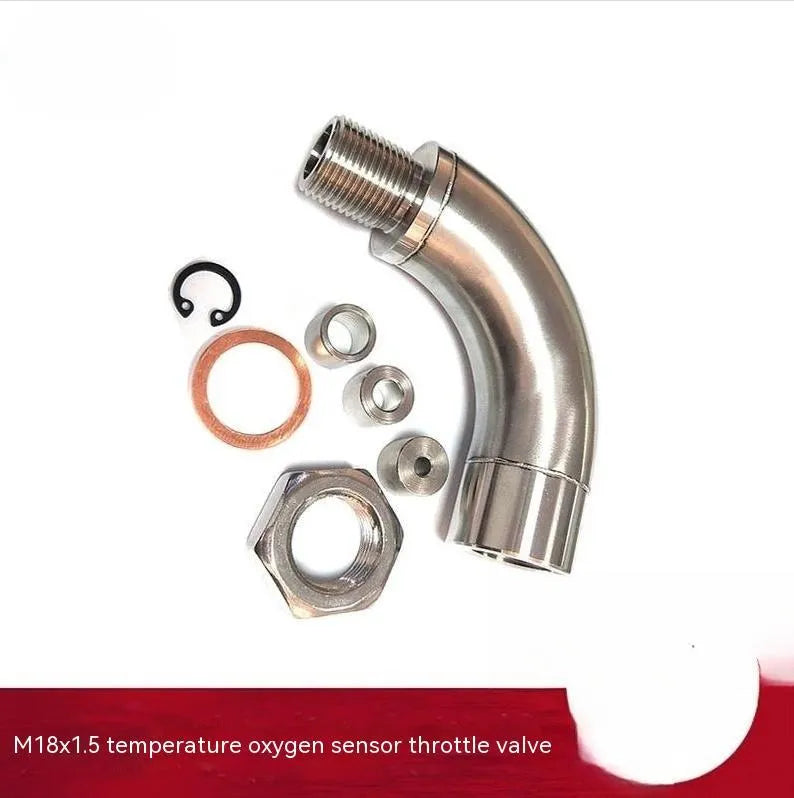 M18×1.5 automotive temperature sensor adapter with gas flow cross-over valve