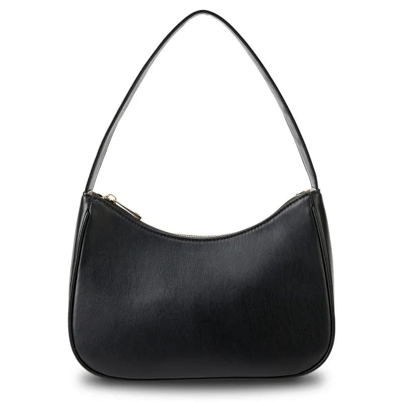 Retro-style waterproof shoulder bag in PU material with adjustable strap