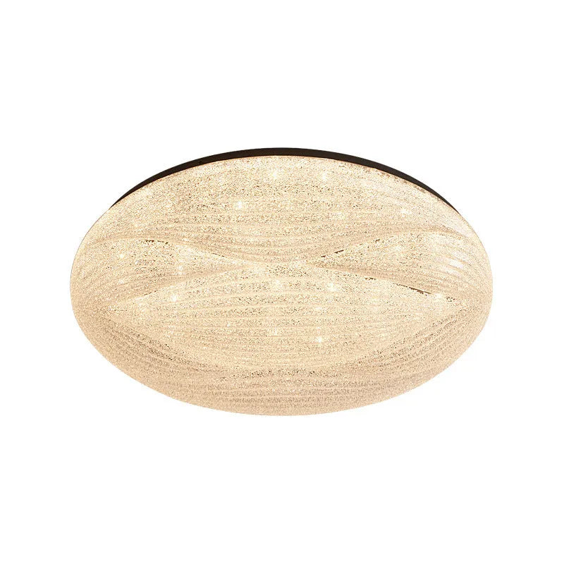 Modern light luxury cream style copper round ceiling lamp for bedroom with 26cm diameter option