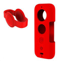 Black silicone protective case for Insta360 ONE X camera showing precise port cutouts