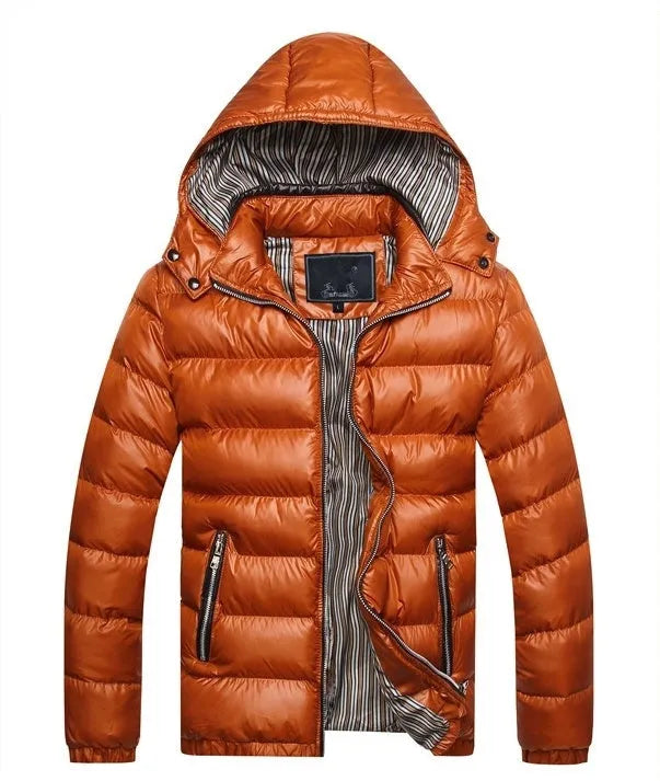 Winter puffer jacket in Black, quilted padding, available in sizes M to 7XL