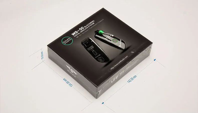 WS-50 wireless transmitter receiver kit for electric guitar with UHF 100-channel system and LCD display