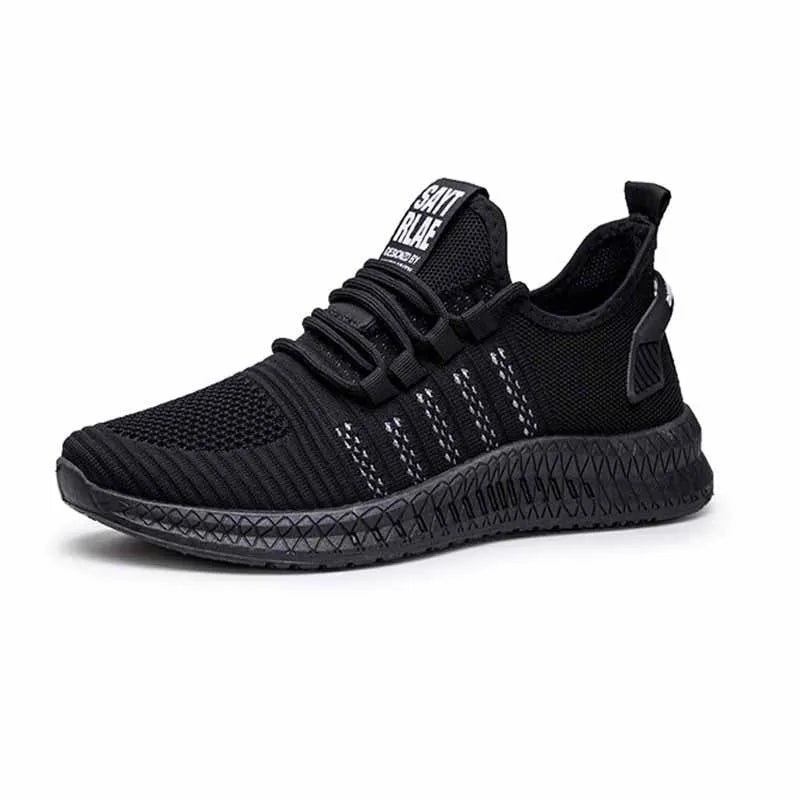 Men's casual trainers with Flying Weave upper, cross straps, and round toe design in multiple colour options