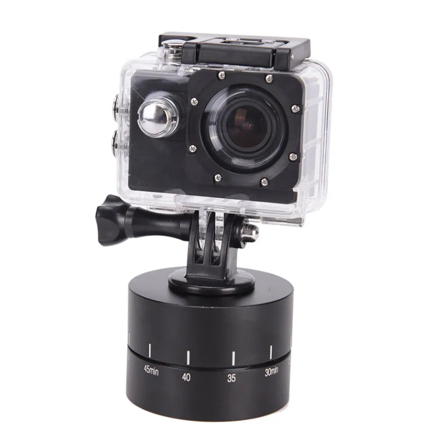 Lapse 360-degree auto-rotate motorised tripod head base for timelapse photography with GoPro and DSLR cameras