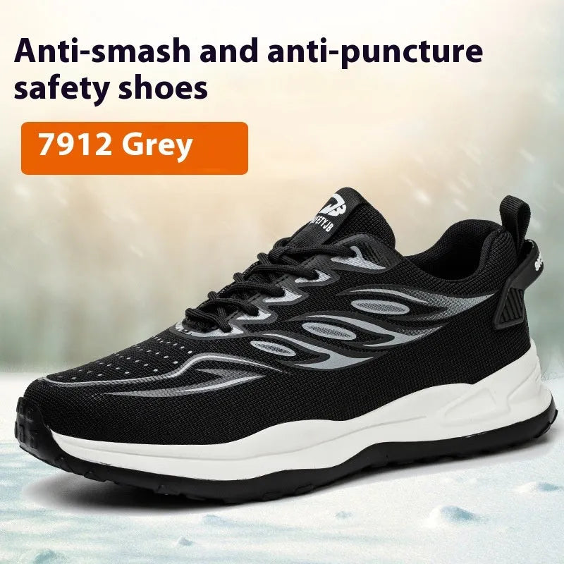 Orange labour protection safety shoes with leather uppers and rubber soles for workplace safety
