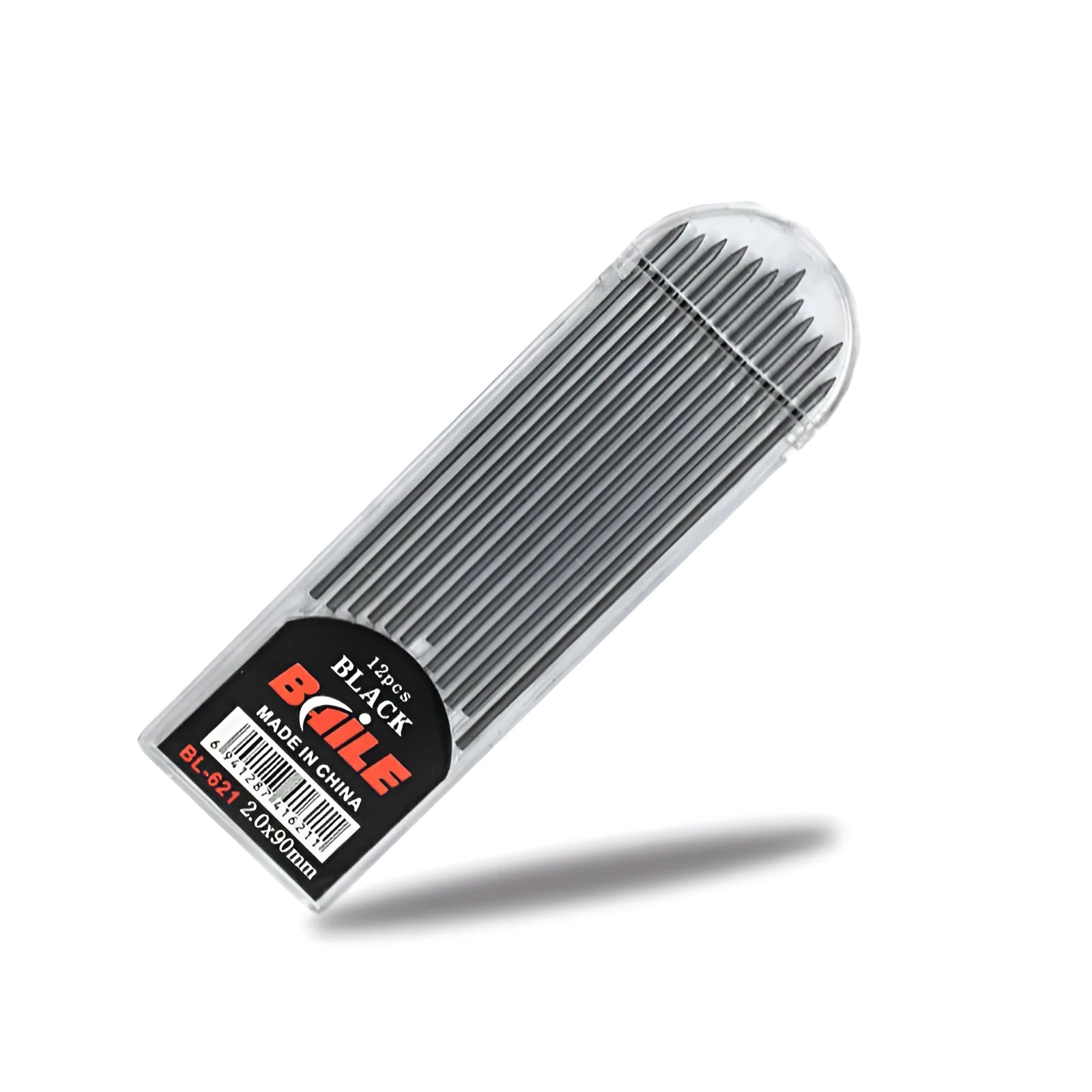 Colourful automatic lead refills in black and multicolor 2.0mm x 90mm pack for student drawing and writing