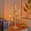60cm tall plastic Mushroom Tree LED lamp with birch base and 24 small detachable flowers.