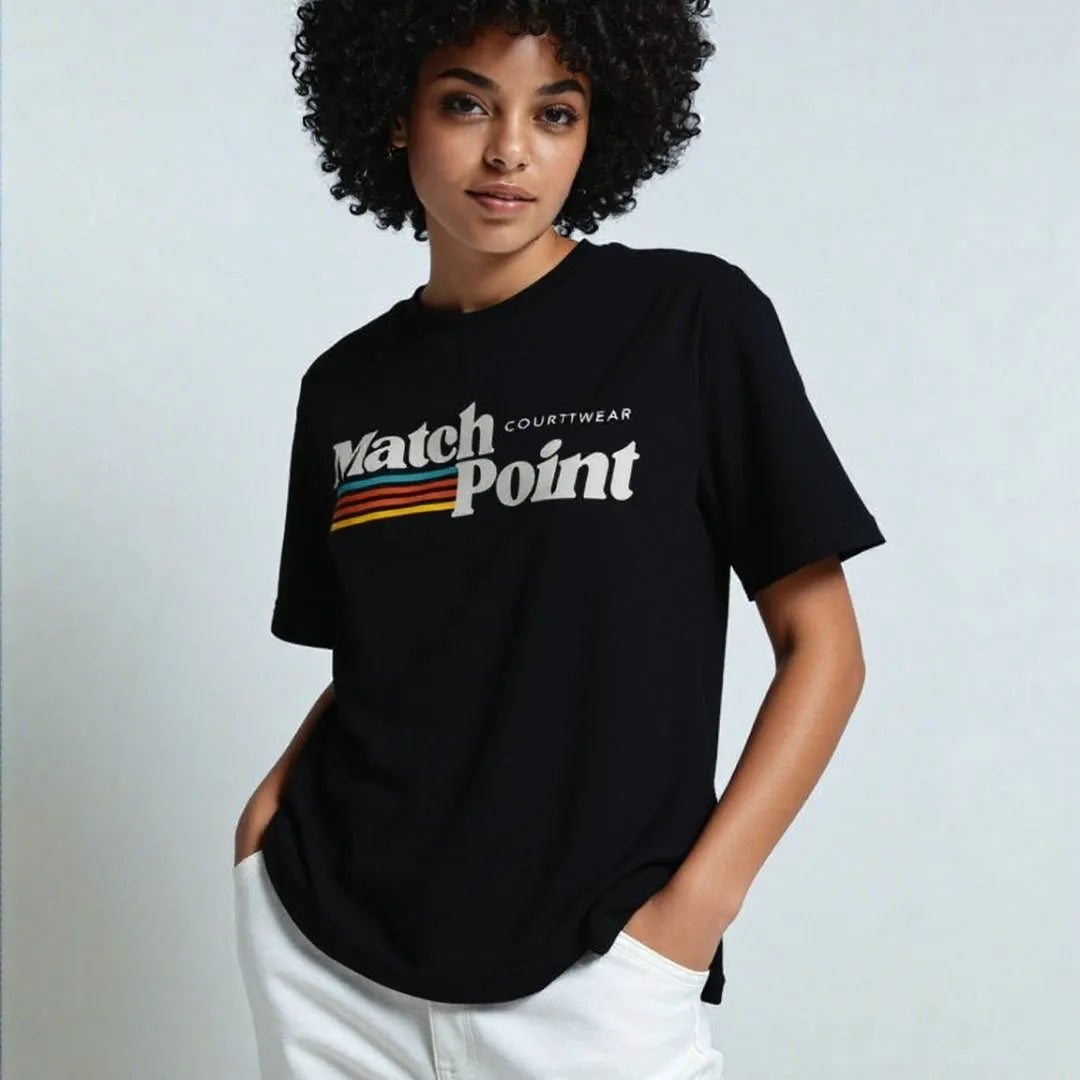 Black men's short sleeve T-shirt with a 3D digital printed pattern, round neck, on a mannequin.