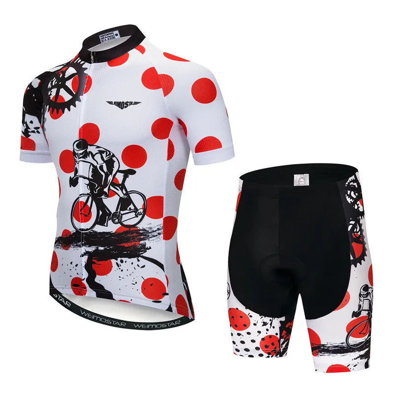Pro cycling jersey set in polyester, multiple colours, Asian sizing XS to 3XL, for road biking men and women