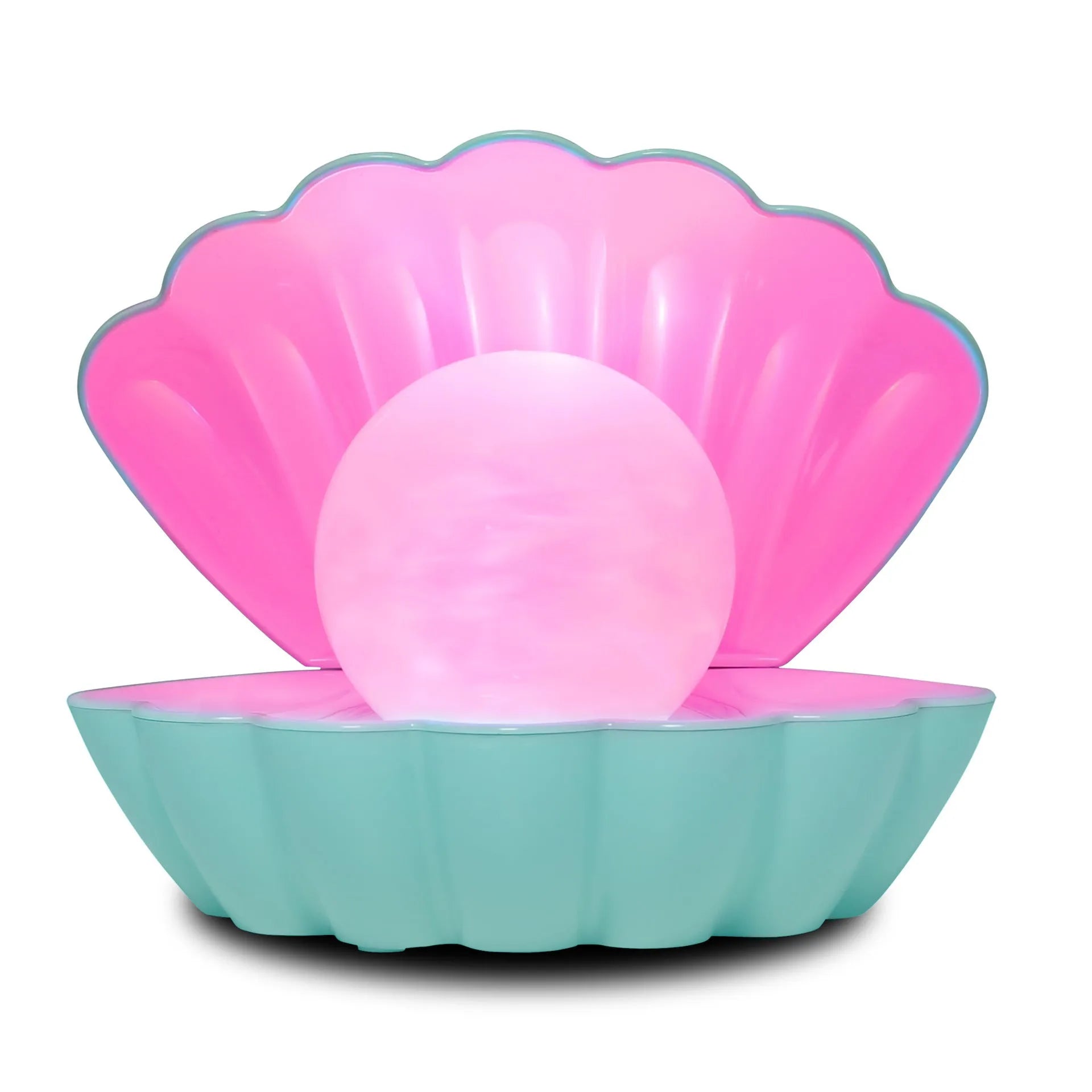 Shell-shaped small neon night lamp with battery power for ambience lighting.