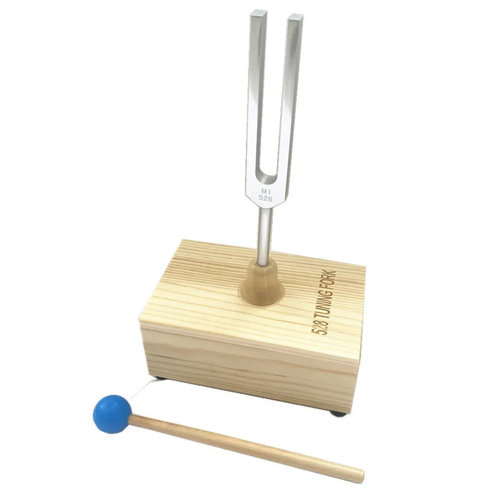 432Hz aluminum tuning fork with speaker set in kraft paper packaging