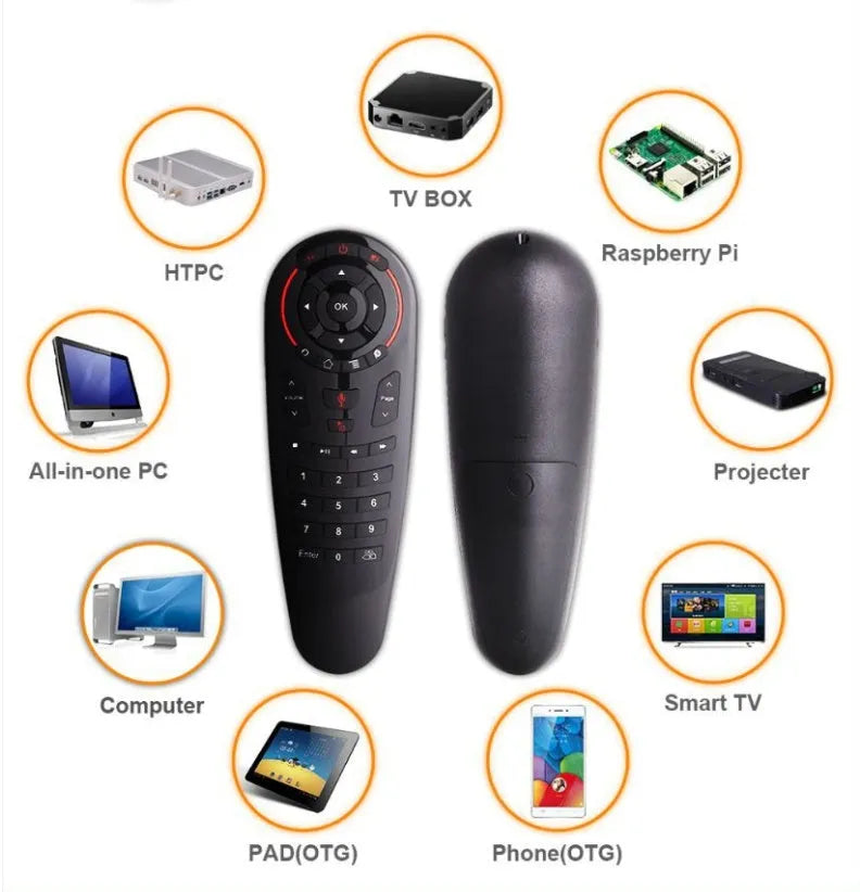 G30 wireless keyboard remote control with QWERTY keyboard and air mouse functions