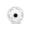 Indoor fisheye network camera with 1.3MP resolution and 1.7mm wide-angle lens in black plastic housing