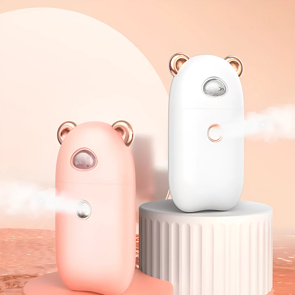 USB rechargeable portable hand humidifier and face steamer cold spray 30ml tank white colour