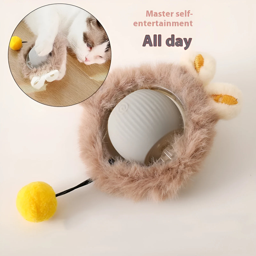 Silicone rolling cat toy ball available in red, green, and grey colours