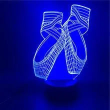 Ballet dancing shoes 3D LED night light with colour-changing display and remote control