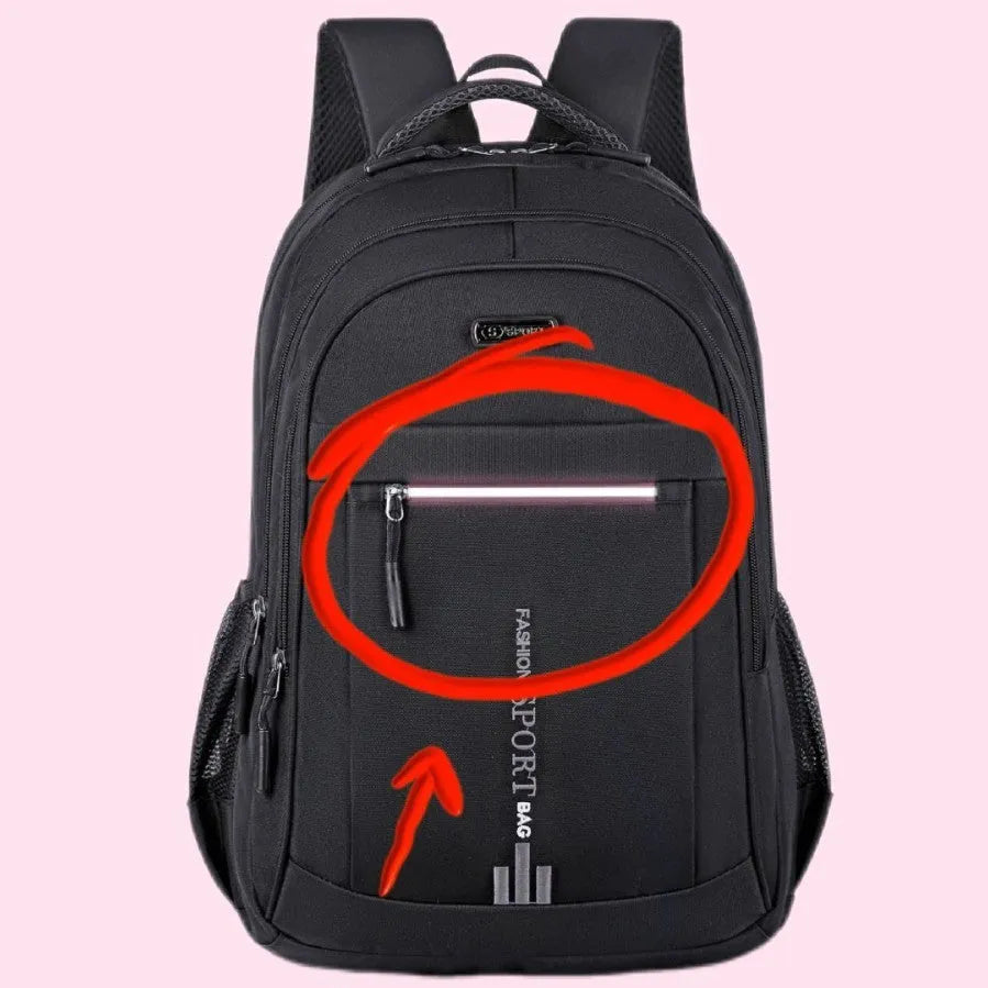 20-35 litre black Oxford cloth backpack with air pillow straps for business travel