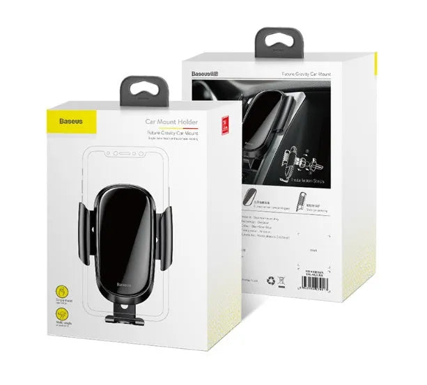 Universal smart car bracket holding phone, available in black, blue and silvery colours